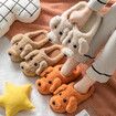 Cute Teddy Animal Slippers House Slippers Warm Memory Foam Cotton Cozy Soft Fleece Plush Home Slippers Indoor Outdoor Color White Size XL