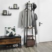 VASAGLE Coat Rack with 3 Shelves