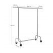 SONGMICS Clothes Garment Rack Heavy Duty Maximum Capacity 136 kg Clothing Rack on Wheels All Metal Chrome Extendable