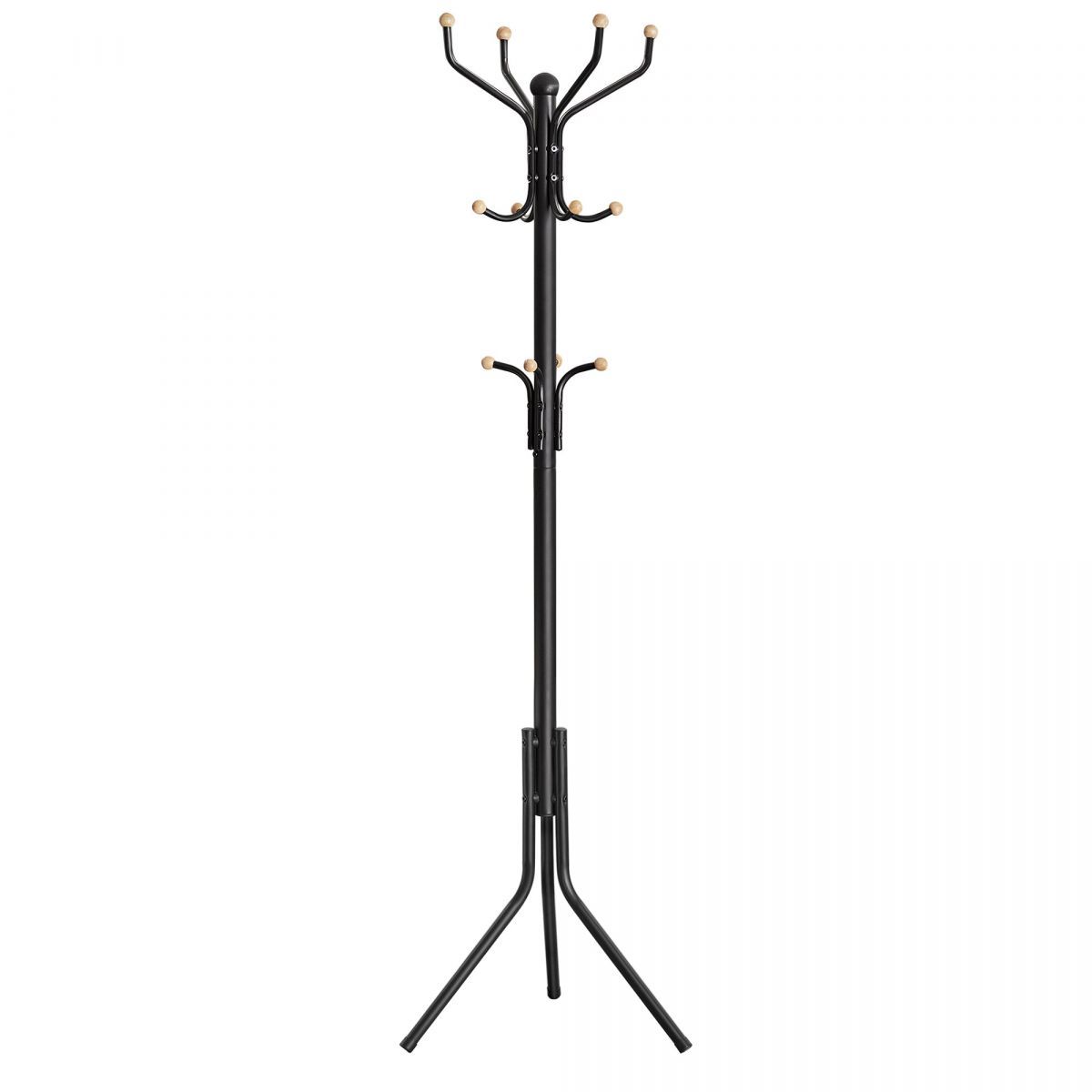 SONGMICS Metal Coat Rack 182 cm Tall Hall Tree Black