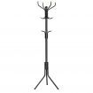 SONGMICS Metal Coat Rack 182 cm Tall Hall Tree Black