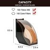 Coffee Filter Paper Holder Box with Dustproof Dispenser Rack Storage Capacity of 100 pcs Paper Filters-Black