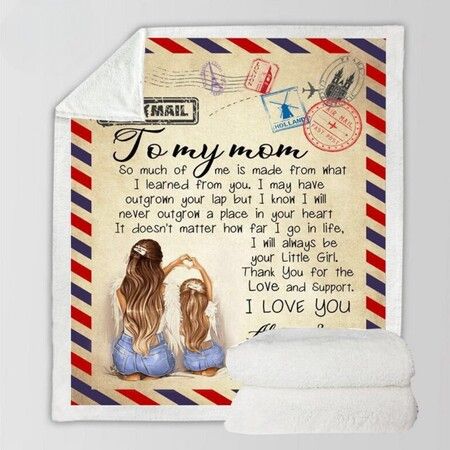 To My Mom Mother's Day GiftLove Your Daughter Letter Blanket Mat Gift  150*130cm