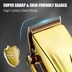 Hair Clippers T-Blade Trimmer Set with Charging Base Cordless 4 Adjustable Speeds Hair Barbe Kit-Gold