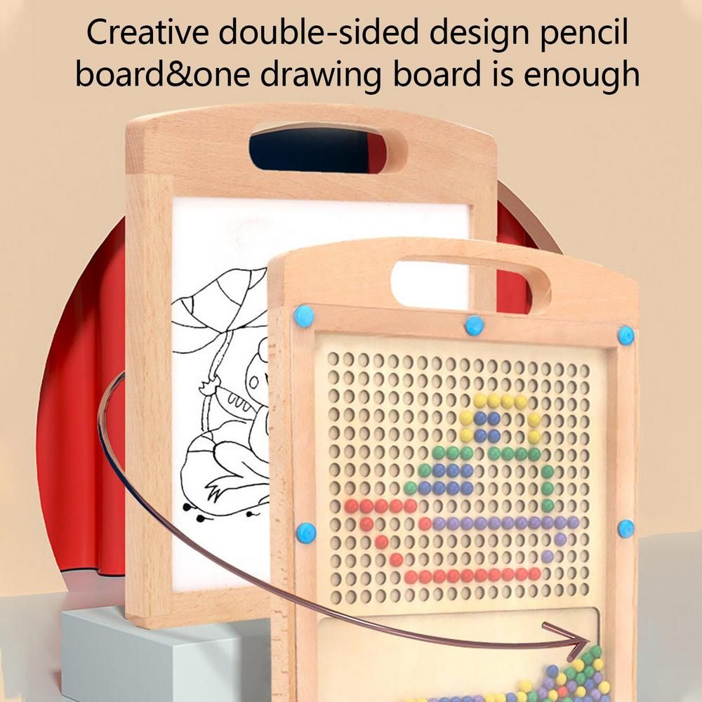 Magnetic Pen Maze Board Maze Puzzle Game with 100 Magnetic Beans Magnetic Puzzle Board Pen Driving Beads Maze on Board Game Drawing Board Toy Hand Eye Coordination Toy applied