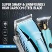 Hair Clippers with Beard Trimmer Set Cordless 2 Adjustable Speeds Haircut Kit T-Blade USB Rechargeable-Blue