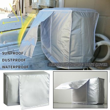 Air Conditioner Cover Outdoor Device Cover Main Machine Cover Waterproof Anti-Dust Anti-Snow Cleaning Bag Protector Size D