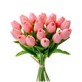 Mother'S Day Gifts 20pcs Coral Artificial Tulip Silk Flowers for Mother's Day Gift Home Kitchen Wedding Decorations