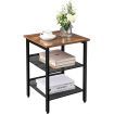 VASAGLE Side Table with 2 Mesh Shelves