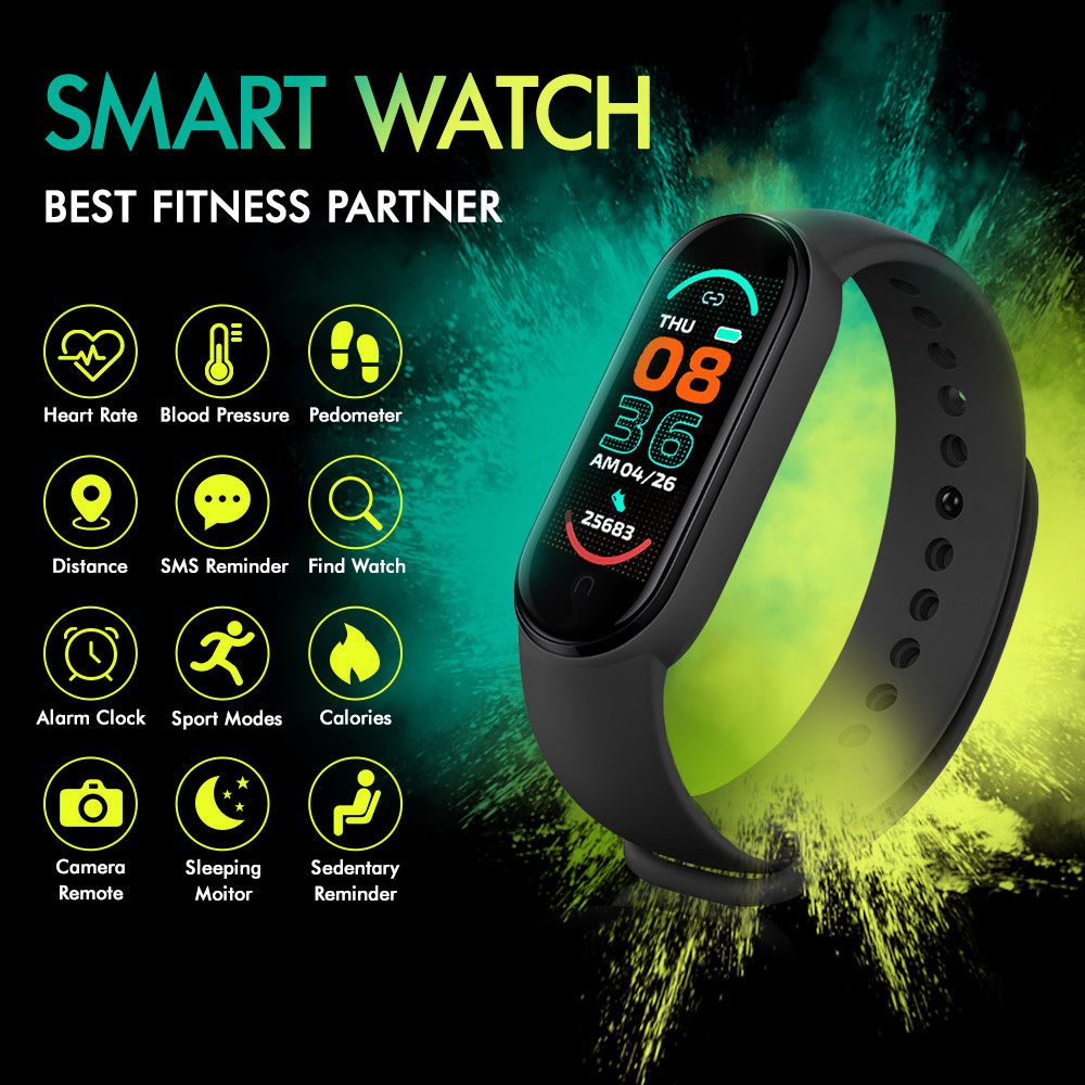 BLACK LORD Bluetooth Smart Bracelet Heart Rate Monitor Smart Watch Pedometer