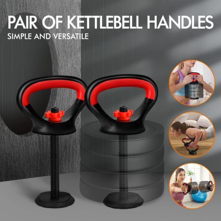 BLACK LORD Adjustable Kettlebell Handles for Weight Lifting Plates Push Up