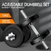 BLACK LORD 15KG Adjustable Dumbbell Set Rubber Plates Weight Lifting Bench