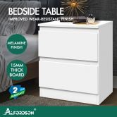 ALFORDSON Bedside Table Nightstand Storage Cabinet Side End Table White