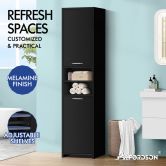 ALFORDSON Tall Cabinet Bathroom Storage Furniture Slim Shelf Cupboard Black