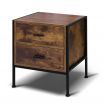 ALFORDSON Bedside Table Retro Wood Nightstand Vintage 2 Drawers Storage Cabinet Wooden Side Table Dark Oak