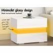 ALFORDSON Bedside Table RGB LED Nightstand 2 Drawers 4 Side High Gloss White