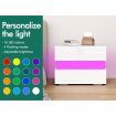 ALFORDSON Bedside Table RGB LED Nightstand 2 Drawers 4 Side High Gloss White