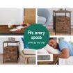 ALFORDSON Bedside Table Retro Wood Nightstand Storage Vintage 2 Drawers Cabinet Wooden Side Table Oak