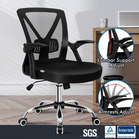 ALFORDSON Mesh Office Chair Executive Fabric Seat Gaming Racing Tilt Computer Black
