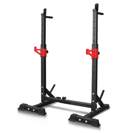 BLACK LORD Adjustable Squat Rack Fitness Weight Bench Lifting Barbell Stand Gym