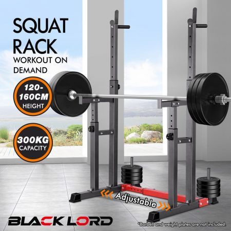 BLACK LORD Squat Rack Adjustable Barbell Rack Weight Bench Press Weight Lifting Gym