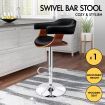 ALFORDSON 1x Wooden Bar Stool Joan Kitchen Swivel Chair Wood Leather Gas Lift
