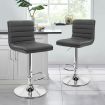 ALFORDSON 2x Bar Stools Ruel Kitchen Swivel Chair Leather Gas Lift GREY