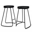 ALFORDSON 2x Bar Stools 65cm Tractor Kitchen Wooden Vintage Chair Black