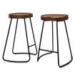 ALFORDSON 2x Bar Stools 65cm Tractor Kitchen Wooden Vintage Chair Dark Wood