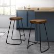 ALFORDSON 2x Bar Stools 65cm Tractor Kitchen Wooden Vintage Chair Dark Wood