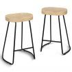 ALFORDSON 2x Bar Stools 65cm Tractor Kitchen Wooden Vintage Chair Natural