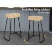 ALFORDSON 2x Bar Stools 65cm Tractor Kitchen Wooden Vintage Chair Natural