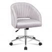 ALFORDSON Velvet Office Chair Swivel Armchair Work Seat Adult Kids Grey