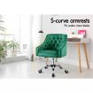 ALFORDSON Velvet Office Chair Computer Swivel Chairs Armchair Work Study Seat Green Adult Kids