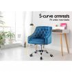 ALFORDSON Velvet Office Chair Computer Swivel Chairs Armchair Work Study Seat Blue Adult Kids