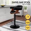 ALFORDSON 1x Wooden Bar Stool Joan Kitchen Swivel Chair Wood Leather Gas Lift