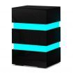 ALFORDSON Bedside Table RGB LED Nightstand 3 Drawers 4 Side High Gloss Black