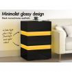 ALFORDSON Bedside Table RGB LED Nightstand 3 Drawers 4 Side High Gloss Black