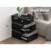 ALFORDSON Bedside Table RGB LED Nightstand 3 Drawers 4 Side High Gloss Black
