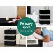 ALFORDSON Bedside Table RGB LED Nightstand 3 Drawers 4 Side High Gloss Black