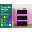 ALFORDSON Bedside Table RGB LED Nightstand 3 Drawers 4 Side High Gloss Black