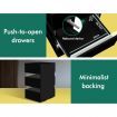 ALFORDSON Bedside Table RGB LED Nightstand 3 Drawers 4 Side High Gloss Black