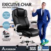 ALFORDSON Office Chair Executive Computer Gaming Racer PU Leather Work Seat Black