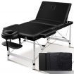 ALFORDSON Massage Table 3 Fold 65cm Foldable Portable Aluminium Lift Up Bed Desk Black