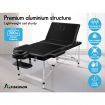 ALFORDSON Massage Table 3 Fold 65cm Foldable Portable Aluminium Lift Up Bed Desk Black