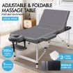 ALFORDSON Massage Table 3 Fold 65cm Foldable Portable Aluminium Lift Up Bed Desk Grey