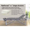 ALFORDSON Massage Table 3 Fold 65cm Foldable Portable Aluminium Lift Up Bed Desk Grey