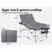 ALFORDSON Massage Table 3 Fold 65cm Foldable Portable Aluminium Lift Up Bed Desk Grey