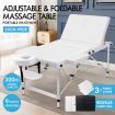 ALFORDSON Massage Table 3 Fold 65cm Foldable Portable Aluminium Lift Up Bed Desk White