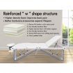 ALFORDSON Massage Table 3 Fold 65cm Foldable Portable Aluminium Lift Up Bed Desk White